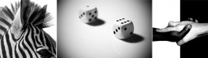 black and white