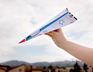 flying paper airplane