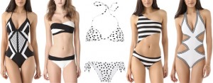 black and white bikinis
