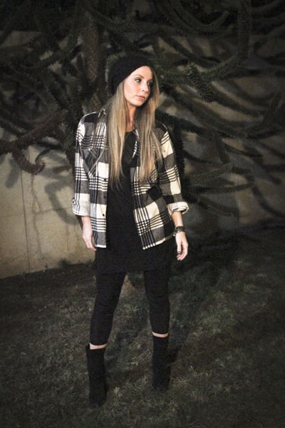 flannel shirt and boots
