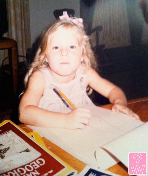 little girl writing