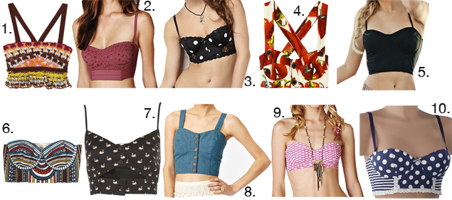 cropped bustier tops