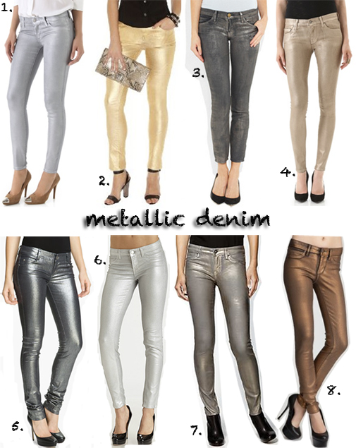 metallic jeans